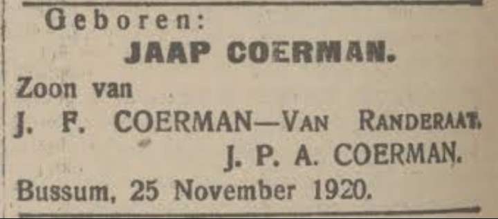 Piet Coerman 1920