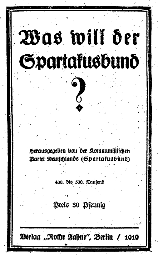 Was will der Spartakusbund?